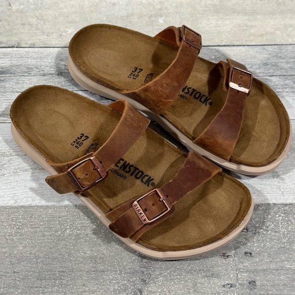 Birkenstock Sierra CT Sandal with Lug Sole - Ginger Brown Leather - Sz-6-6.5 .US - Picture 1 of 7